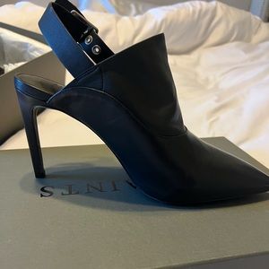 All Saints leather Mule Booties
